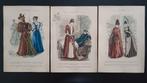 Trois anciens imprimés de mode français La Saison., Enlèvement ou Envoi, Utilisé, Costume traditionnel, Gravure