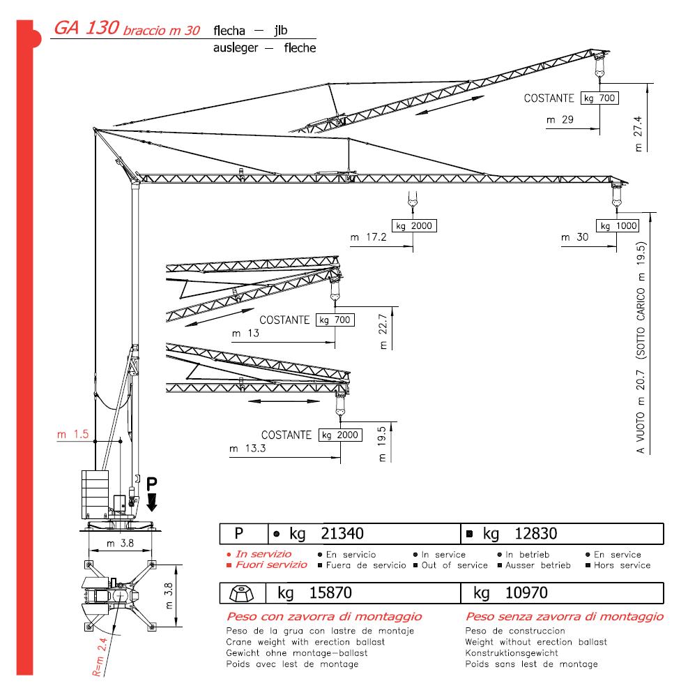 Bouwkraan 30meter te huur