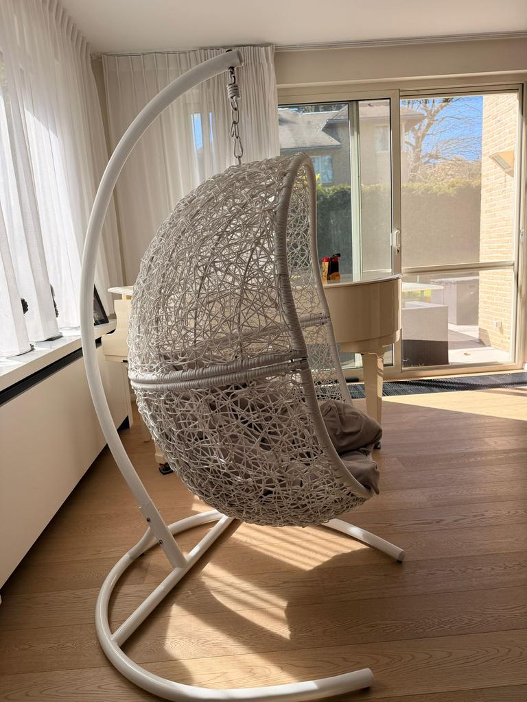 Fauteuil oeuf suspendu, Jardin & Terrasse, Enlèvement, Comme neuf, Intérieur, Avec support
