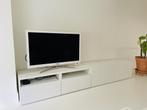 TV meubel wit Ikea Besta 2stuks totaal L240cmxB42xH40, 25 à 50 cm, 200 cm ou plus, Moins de 100 cm, Strak wit mat