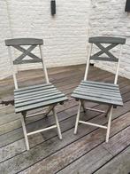 2 Tuin/Terras Stoelen, Ophalen, Zo goed als nieuw, Hout, Stapelbaar