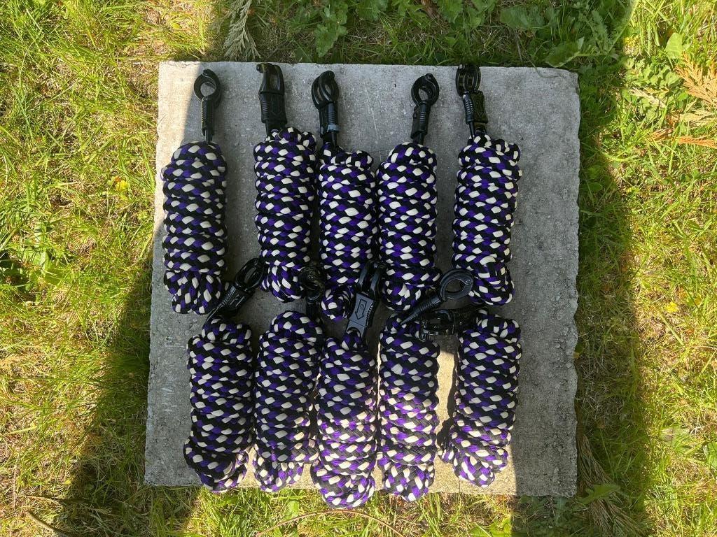 Halster pony (roze) touw (blauw - wit - zwart) set 10 stuks, Animaux & Accessoires, Chevaux & Poneys | Brides & Harnachement, Enlèvement