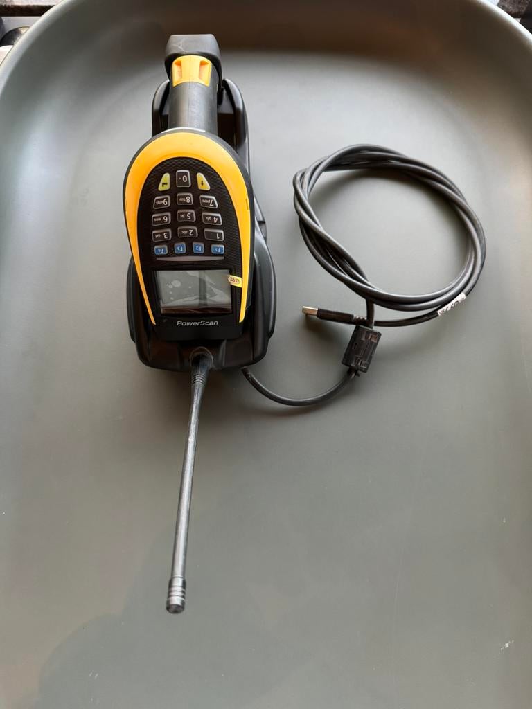 Datalogic PowerScan PM9100 barcode scanner met laadstation., Computers en Software, Scanners, Zo goed als nieuw, Ophalen