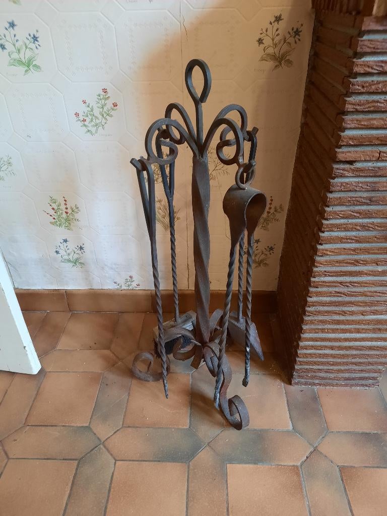 Haardset gesmeed 4-delig, Maison & Meubles, Cheminées, Enlèvement