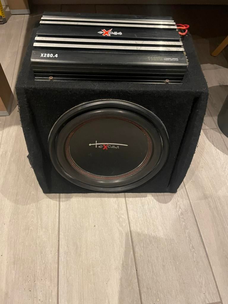Subwoofer + versterker + bekabeling, Auto diversen, Autospeakers, Ophalen, Gebruikt