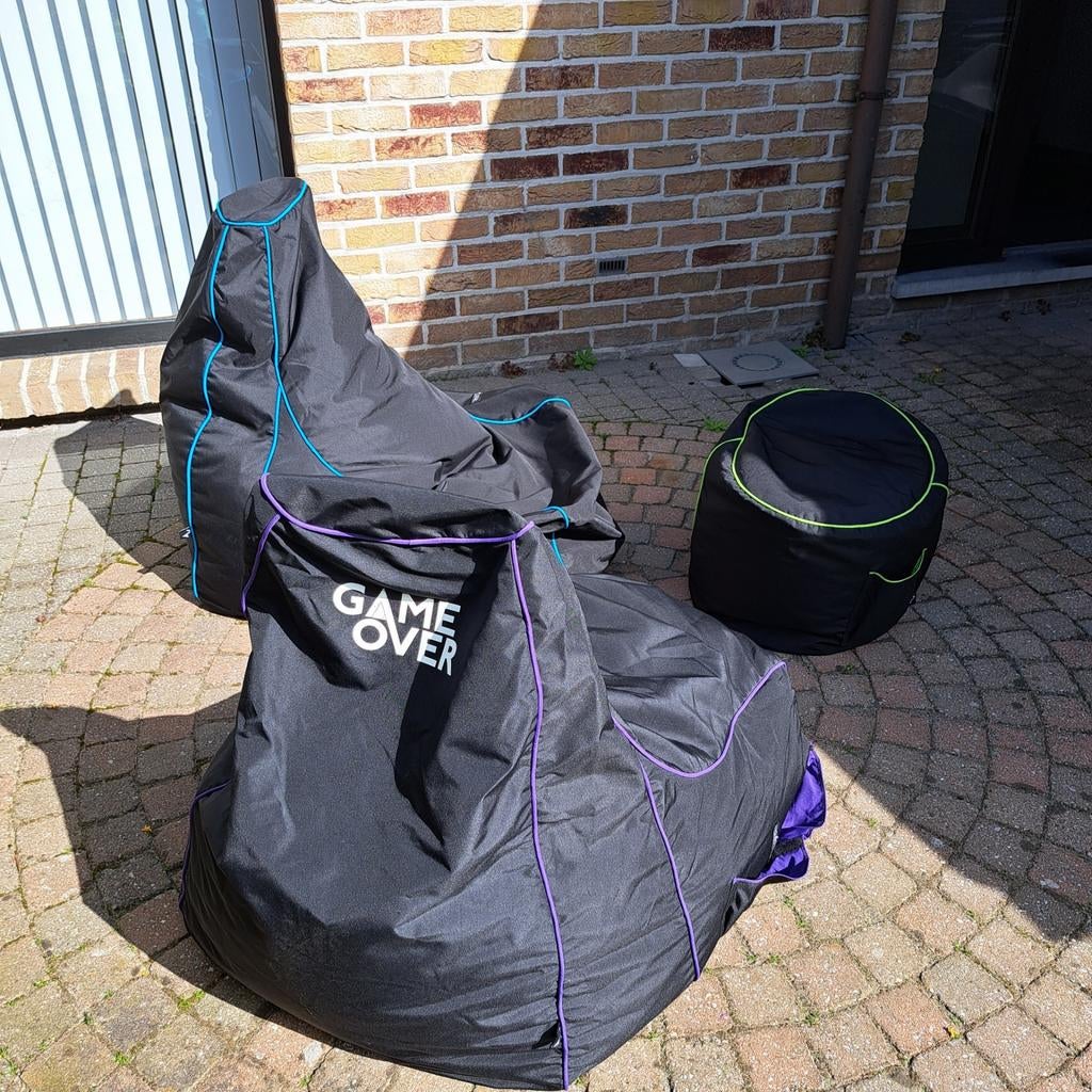 Zitzakken van game over is in heel goede staat, Ophalen, Zwart, Zo goed als nieuw, Zitzak