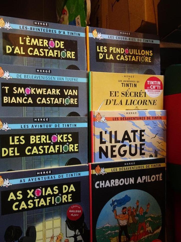 8 BD des aventures de Tintin en patois - Hergé, Collections, Personnages de BD, Utilisé, Livre ou Jeu, Tintin, Enlèvement ou Envoi