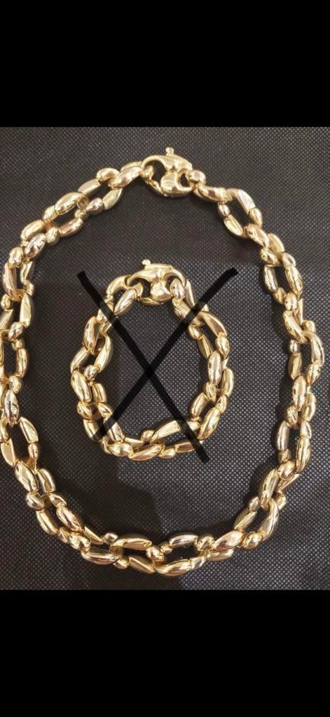 Collier assez imposant or 18k 88g, Bijoux, Sacs & Beauté, Colliers, Enlèvement, Comme neuf, Or, Or