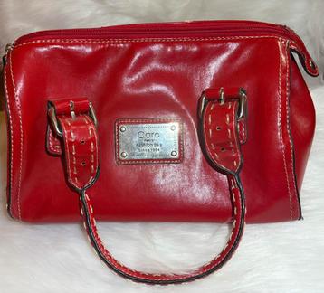 Caro Paris Rode Faux Leren Handtas beschikbaar voor biedingen