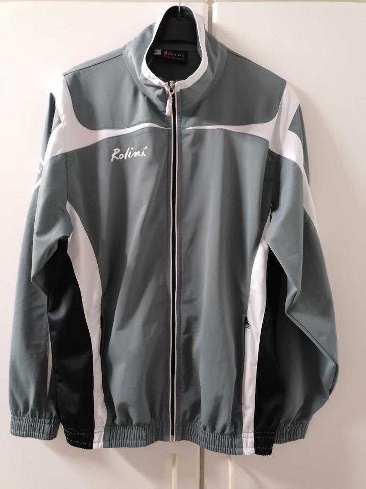 Grijs/wit trainingsvest van Rolini, M, Kleding | Heren, Sportkleding, Zo goed als nieuw, Wit, Ophalen of Verzenden