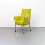 8x Montis Chaplin Eetkamerstoel Limegroen leder - rvs/dop, Huis en Inrichting