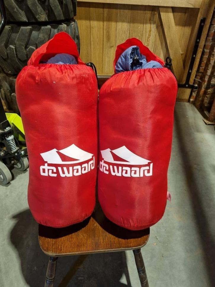 Set Slaapzakken + luchtmatras + thermische matjes + voetpomp, Caravans en Kamperen, Slaapzakken, Gebruikt, Ophalen