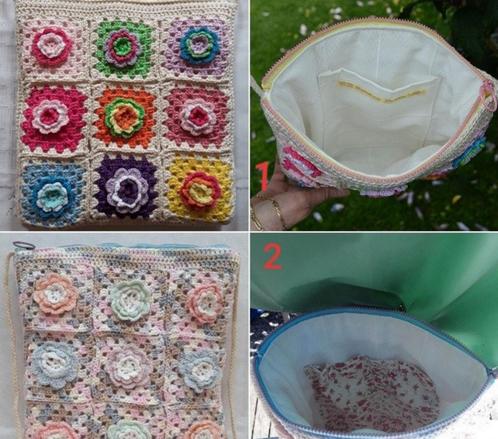 sac bandoulière bege coton , granny, Handtassen en Accessoires, Tassen | Schoudertassen, Nieuw, Overige merken, Beige, Ophalen of Verzenden