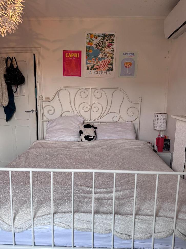 Cadre de lit IKEA LIERVIK métal blanc 160x200, Maison & Meubles, Chambre à coucher | Lits, Comme neuf, Deux personnes, 160 cm