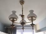 Gouden kroonluchter met 3 takken, Huis en Inrichting, Lampen | Kroonluchters, Ophalen, Zo goed als nieuw, Overige materialen, Moderne ancien