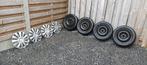 4 Stalen velgen 16" met 5 gaten, inclusief wieldeksels, Auto-onderdelen, 205 mm, Velg(en), 16 inch, Gebruikt