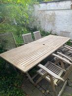 Teak tuinset, Tuin en Terras, Ophalen, Gebruikt, Teakhout, Tuinset