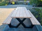 SHOWROOM  OPRUIMING!!!!!    Picknicktafel douglas met staal, Jardin & Terrasse, Tables de pique-nique, Enlèvement, Acier