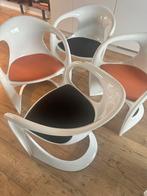 4 vintage Casala chairs, Vier, Gebruikt, Ophalen of Verzenden, Wit