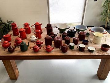 antiek vintage groot lot keukengerei email 60 euro beschikbaar voor biedingen