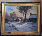 Schilderij Paul Boonaert Winterlandschap, Ophalen of Verzenden