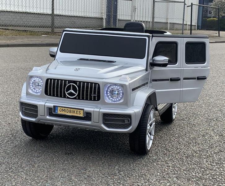 Mercedes G63 AMG 12v Metallic zilver Bluetooth / Afst. NIEU, Kinderen en Baby's, Speelgoed | Buiten | Voertuigen en Loopfietsen