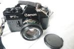 Canon FT QL zwart + Canon FD 50 mm 1.8 in uitstekende staat, Ophalen of Verzenden, Canon