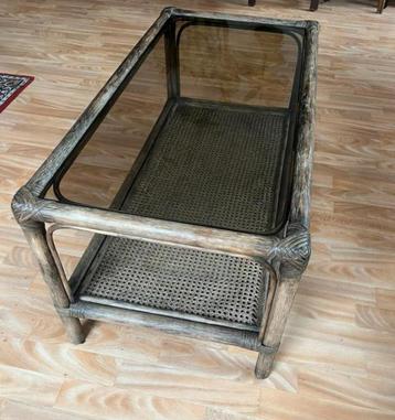 Rotan salontafel/ bijzettafel, 45 à 60 cm, Enlèvement, Utilisé, 75 cm ou plus