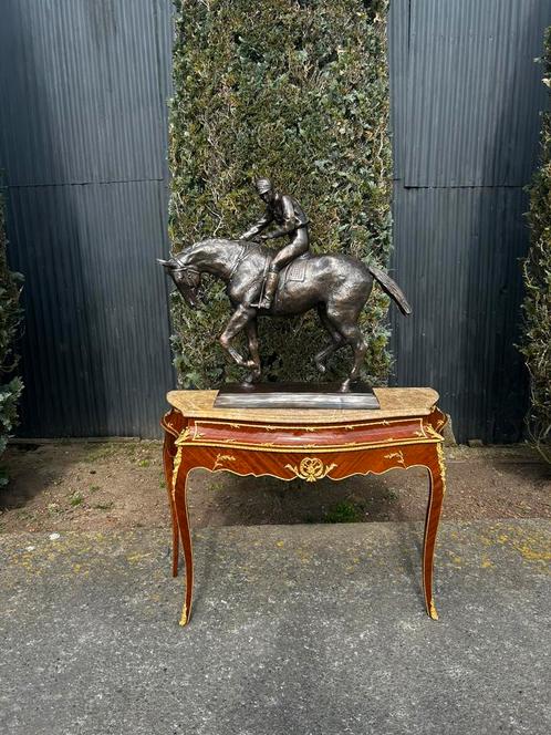 Le grand jockey get I Bonheur et peyrol in 20 eeuwse brons, Antiek en Kunst, Antiek | Overige Antiek, Ophalen