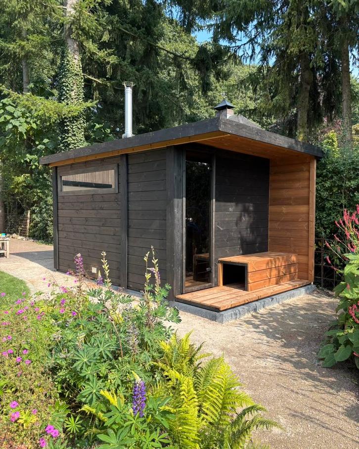 Maatwerk buitensauna Thermowood of Grenen Nl  fabrikaat, Sport en Fitness, Sauna, Zo goed als nieuw, Ophalen of Verzenden