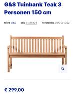 Banc de jardin en teck 3 personnes 150cm, Jardin & Terrasse, Bancs de jardin, Enlèvement ou Envoi, Bois de teck, Neuf