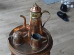 Koperen koffiepot, melkkan en suikerpot., Antiquités & Art, Antiquités | Bronze & Cuivre, Enlèvement ou Envoi