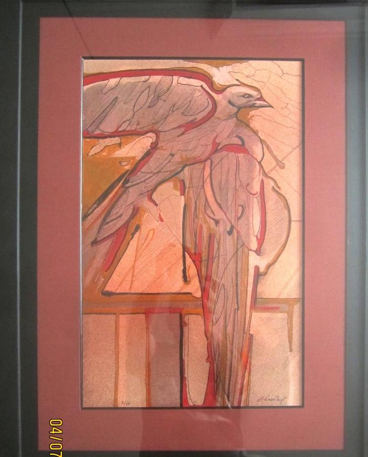 "In zonnen heengegaan" - Octaaf Landuyt, Antiek en Kunst, Kunst | Litho's en Zeefdrukken, Ophalen