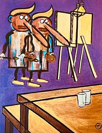 Kamagurka - Prent (40x30 cm) gedrukt op canvas - ‘K’ in druk beschikbaar voor biedingen