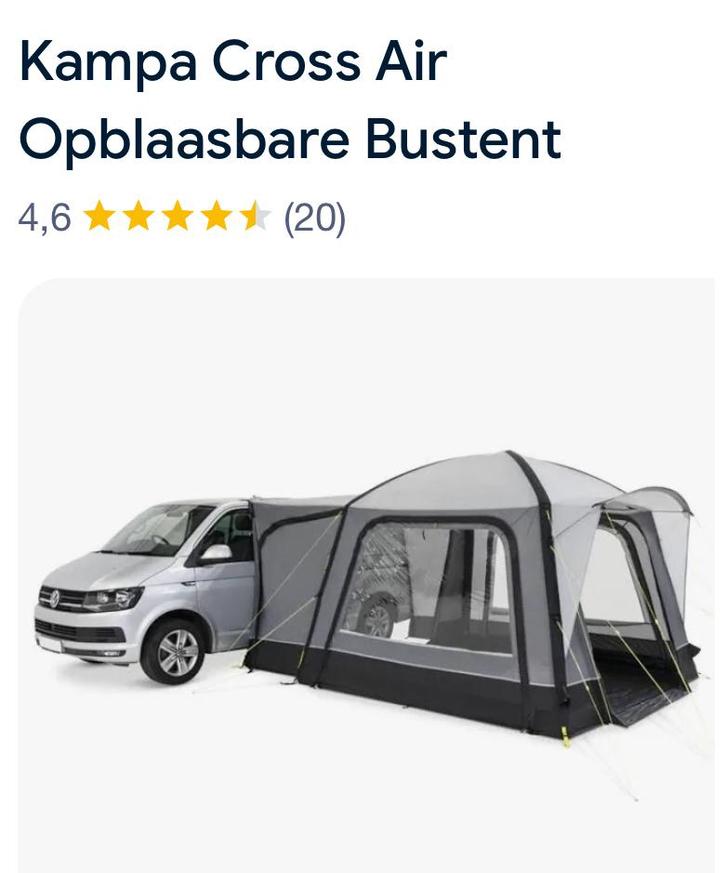 Kampa Cross air VW tent, Caravans en Kamperen, Voortenten en Luifels, Zo goed als nieuw, Ophalen