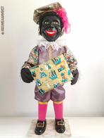 Vintage mechanisch draaiende etalage zwarte piet pop - 90 cm, Verzenden