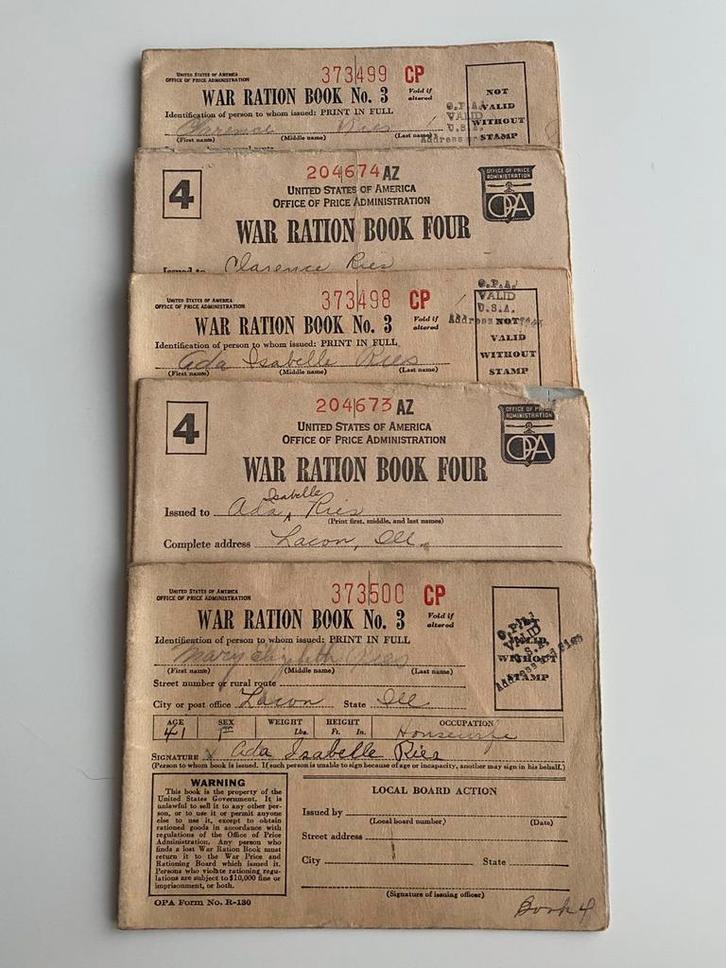 Lot de War Ration Books US WW2 – Originaux, Collections, Objets militaires | Seconde Guerre mondiale, Autres, Enlèvement ou Envoi
