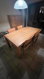 Vol eiken eettafel 1.7 meter tot 2.5 meter, Huis en Inrichting, Ophalen, Zo goed als nieuw