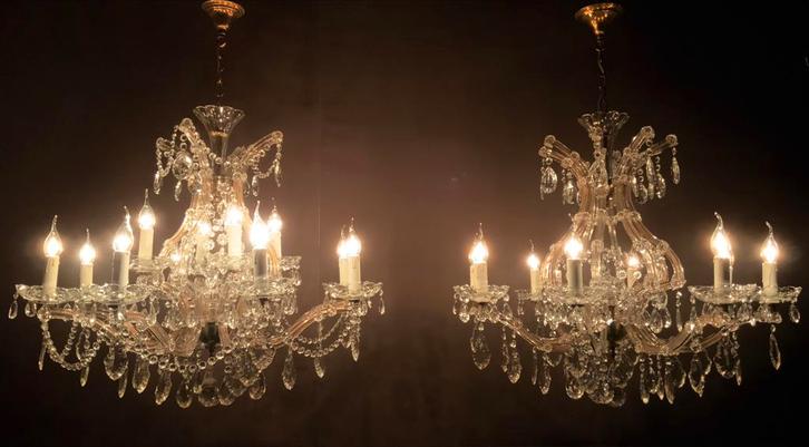 2 supermooie bij ELKAAR passende KROONLUCHTERS, Antiek en Kunst, Antiek | Verlichting, Ophalen