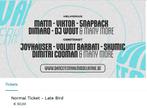 2 tickets - Dancefestival Middelkerke 30/08, Twee personen