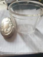 Transparante pot met zilveren deksel 800, Antiek en Kunst, Ophalen of Verzenden