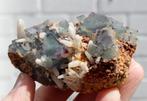 prachtige FLUORIET met KWARTS uit Erongo in NAMIBIE, Verzamelen, Ophalen of Verzenden, Mineraal