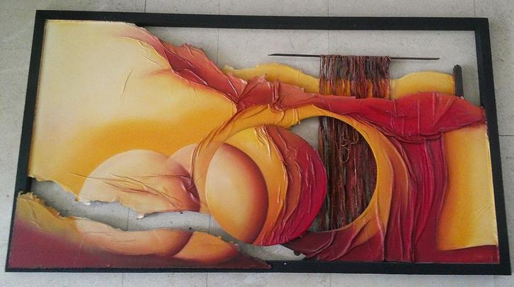 Collage van diverse materialen - Herman F. v. Loon 1943-2023, Antiek en Kunst, Kunst | Schilderijen | Abstract, Ophalen of Verzenden