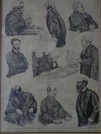 prent Gillot Character Sketches in the Law Courts ca 1886, Antiek en Kunst, Ophalen