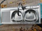Onverwoestbare FRANKE dubbele spoelbak met flex kraan, Huis en Inrichting, Ophalen