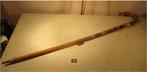 Mooie Antieke Houten Wandelstok met emblemen - 88cm, Diversen, Wandelstokken, Ophalen of Verzenden, Zo goed als nieuw