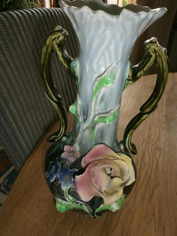 Polychrome Belgische art nouveau vaas,