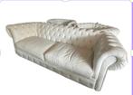 Luxe witte salonset  stijl Chesterfield - 3 delig, Antiek en Kunst, Ophalen