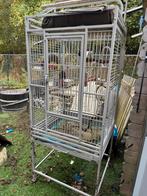 Vogelkot met speelgoed eet en drink bank, Dieren en Toebehoren, Ophalen, Gebruikt, Metaal, Vogelkooi