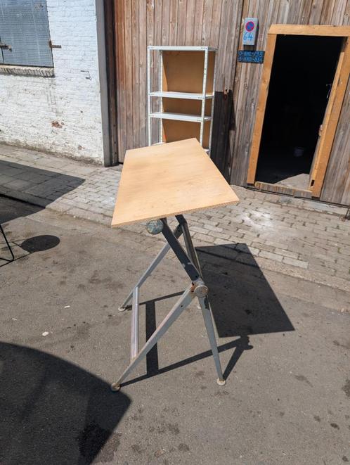 Tekentafel Vintage Industrieel, Huis en Inrichting, Bureaus, Gebruikt, Bureau, In hoogte verstelbaar, Ophalen